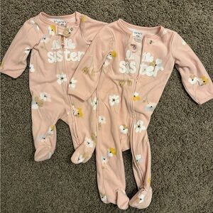 Carter's Blush Floral 'Little Sister' Footies